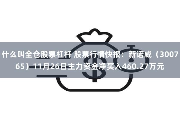 什么叫全仓股票杠杆 股票行情快报：新诺威（300765）11月26日主力资金净买入460.27万元