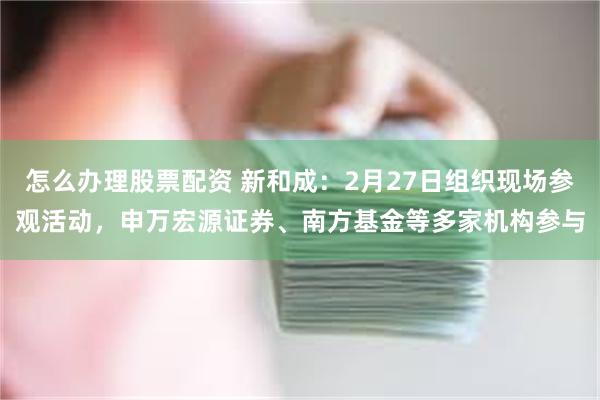 怎么办理股票配资 新和成：2月27日组织现场参观活动，申万宏源证券、南方基金等多家机构参与